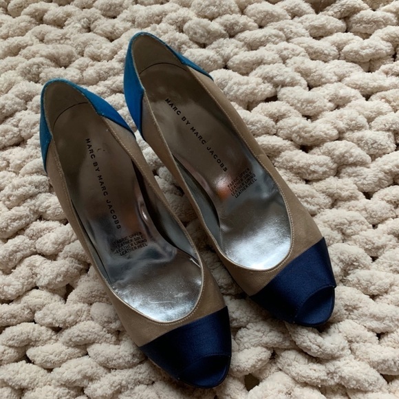 Marc Jacobs Color Block Peep Toe Classic Pumps 38 - Picture 3 of 8
